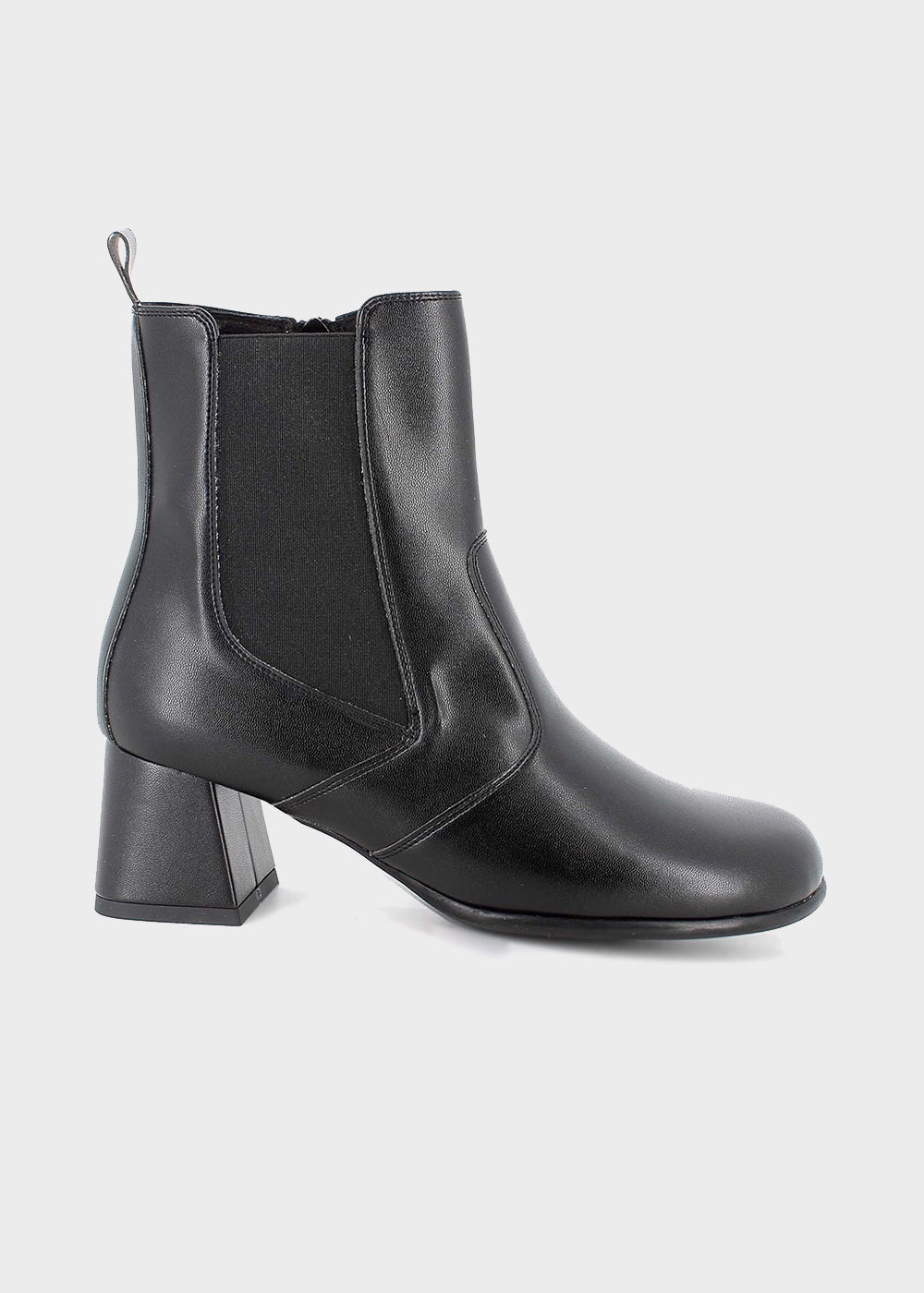 Stivaletto in pelle con zip con tacco (5 cm)