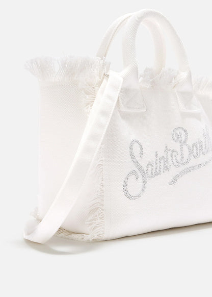 Borsa da mare media Colette Strass con tracolla, in canvas