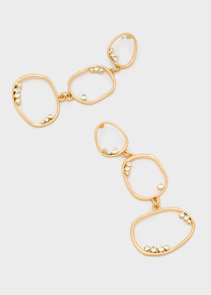 Oval element earrings