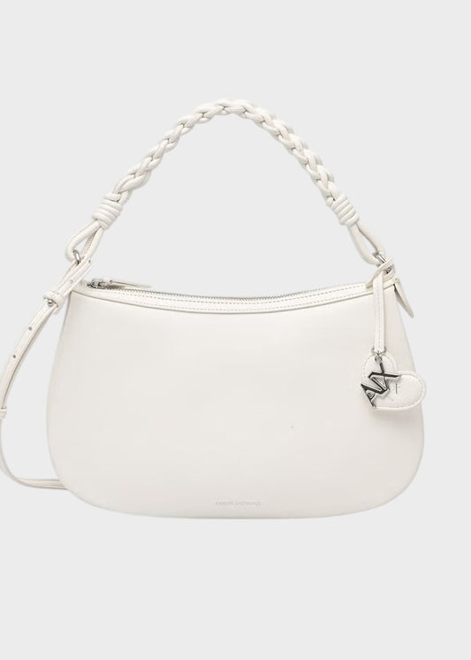 Borsa a spalla Maya M con manico a intreccio e ciondolo Cuore