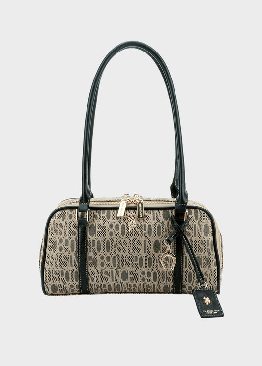 Borsa a spalla Jacquard in tessuto