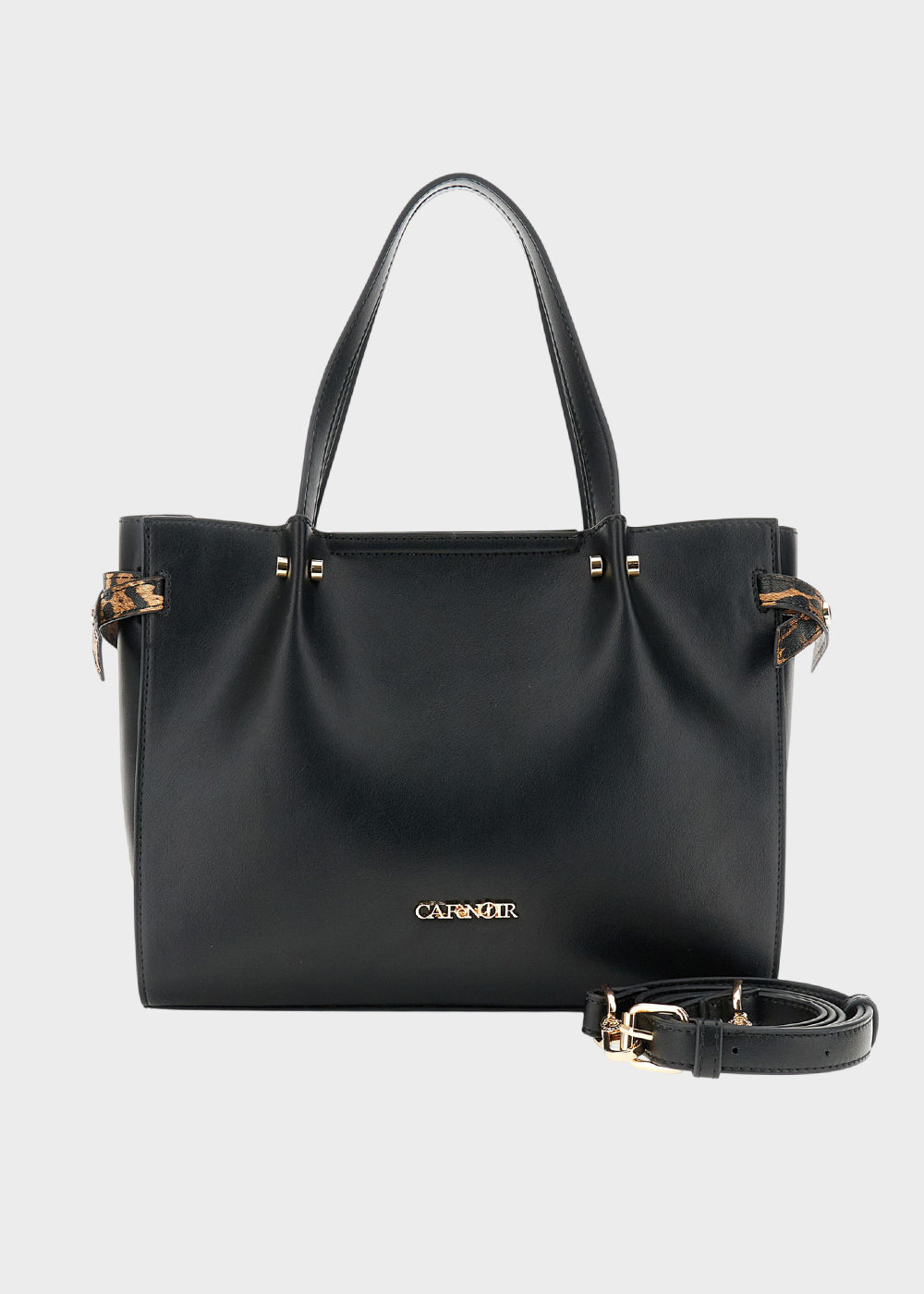 Borsa a mano con tracolla e dettagli leopard-1