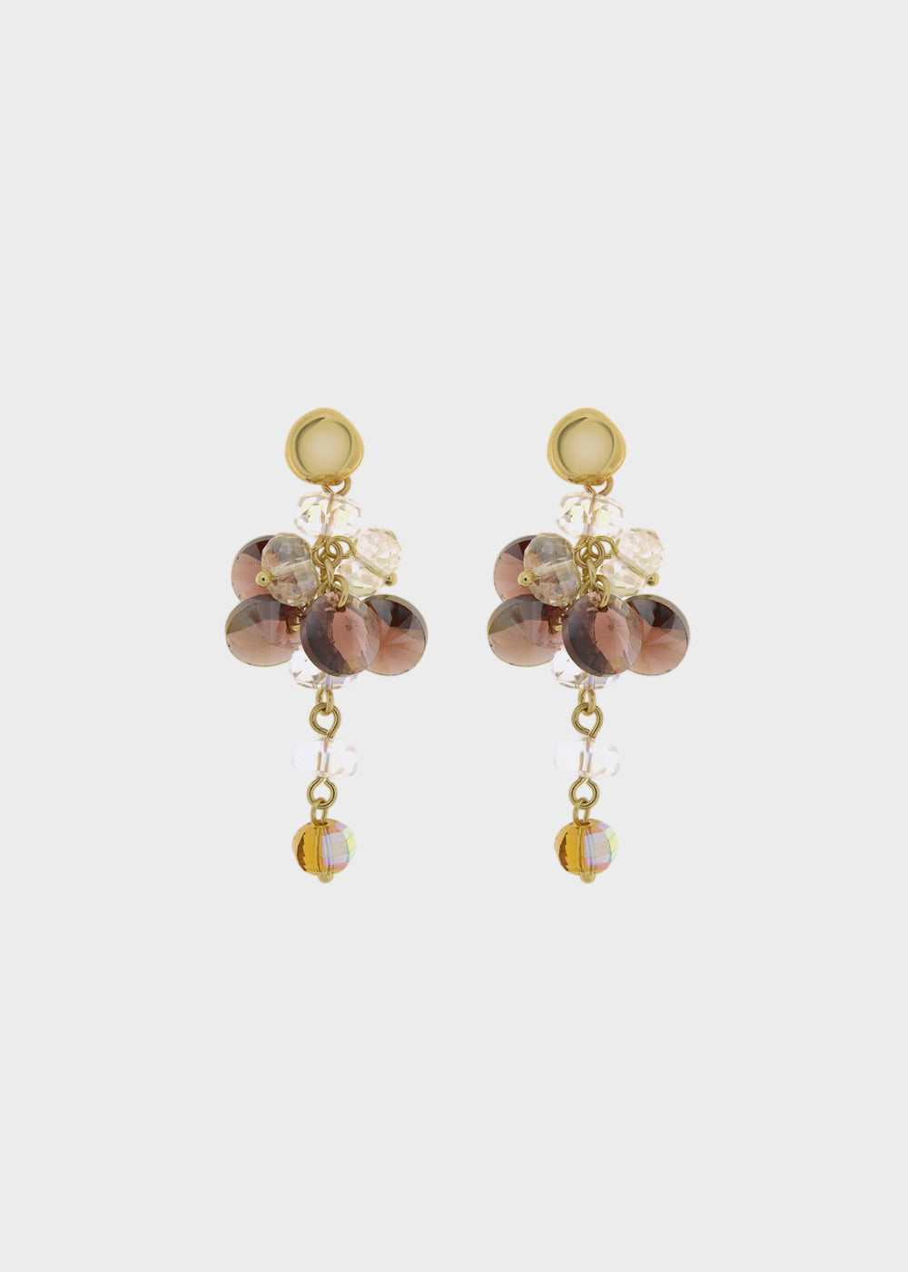 Orecchini pendenti in Metallo color oro con pietre