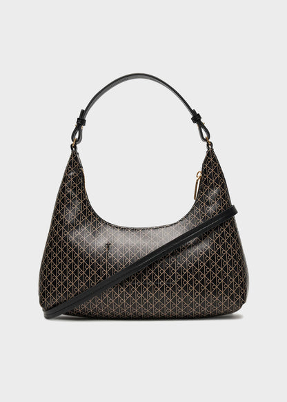 Shoulder bag with all-over monogram logo