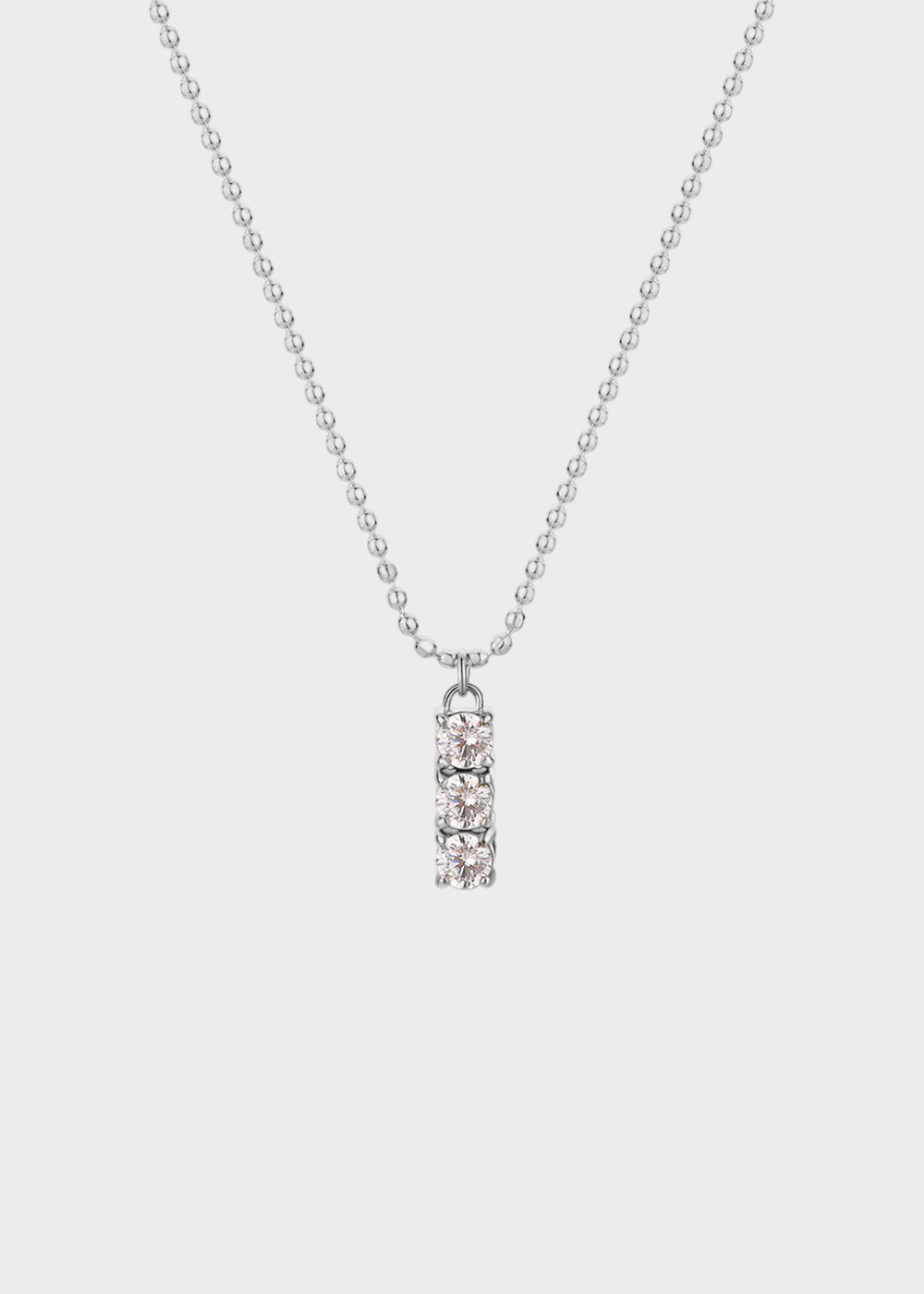 Collana Dazzly girocollo in acciaio a sfere piccole e pendente centrale con pietre