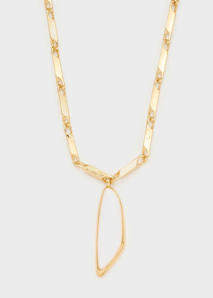 Collana con elemento scudo pendente bianco
