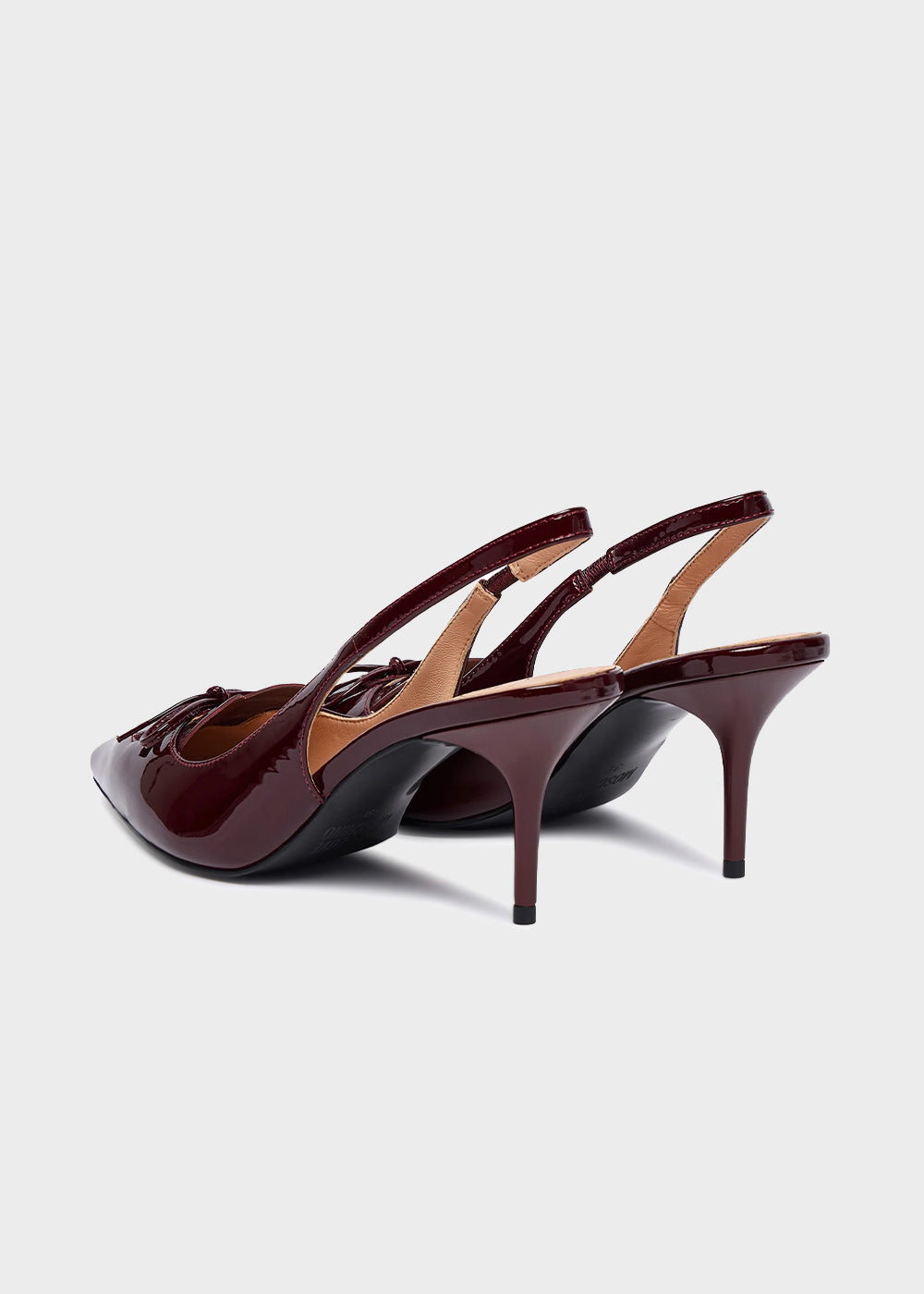 Décolletè in vernice con logo e tacco 70mm