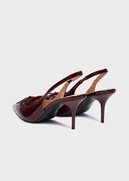 Décolletè in vernice con logo e tacco 70mm