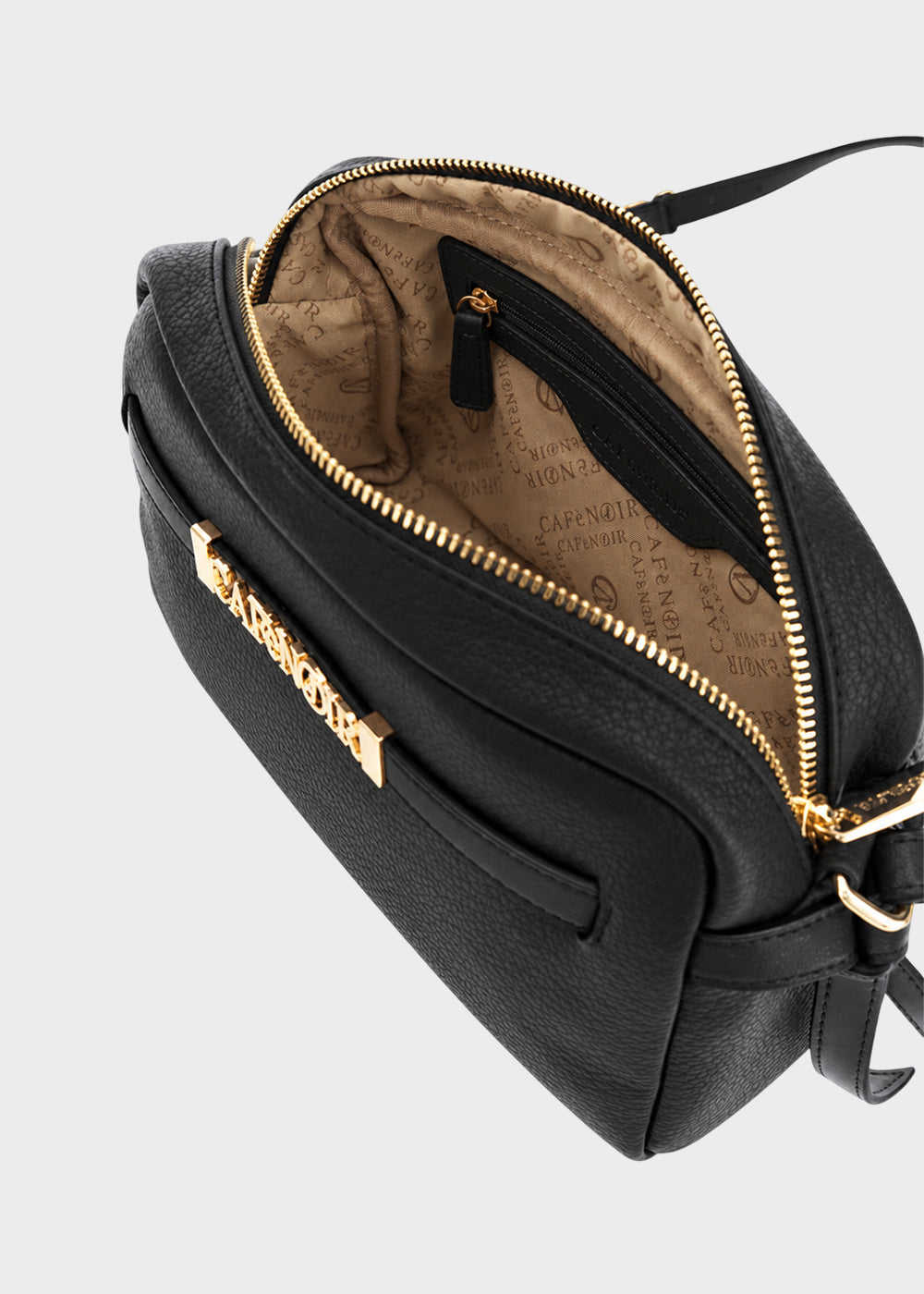 Borsa a tracolla con logo metallico-4