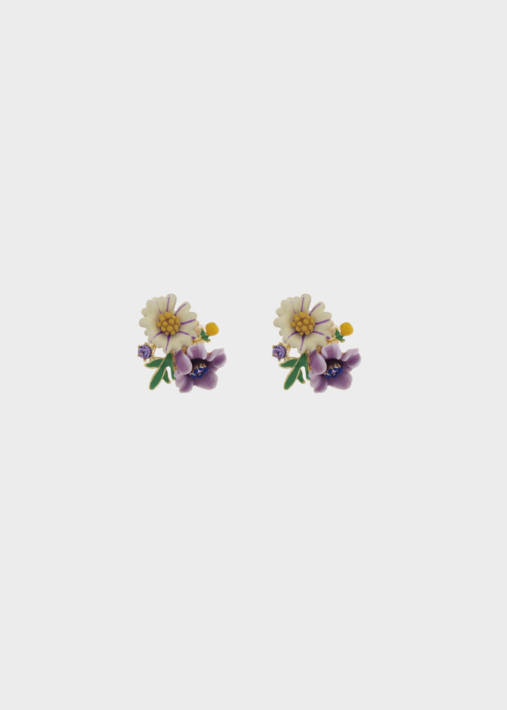 Orecchini in Metallo color oro con fiori colorati