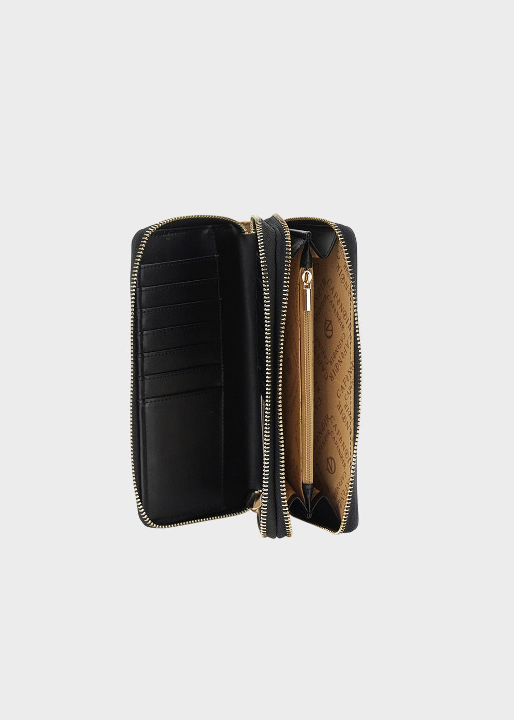 Portafogli con doppia zip e logo metallico-3