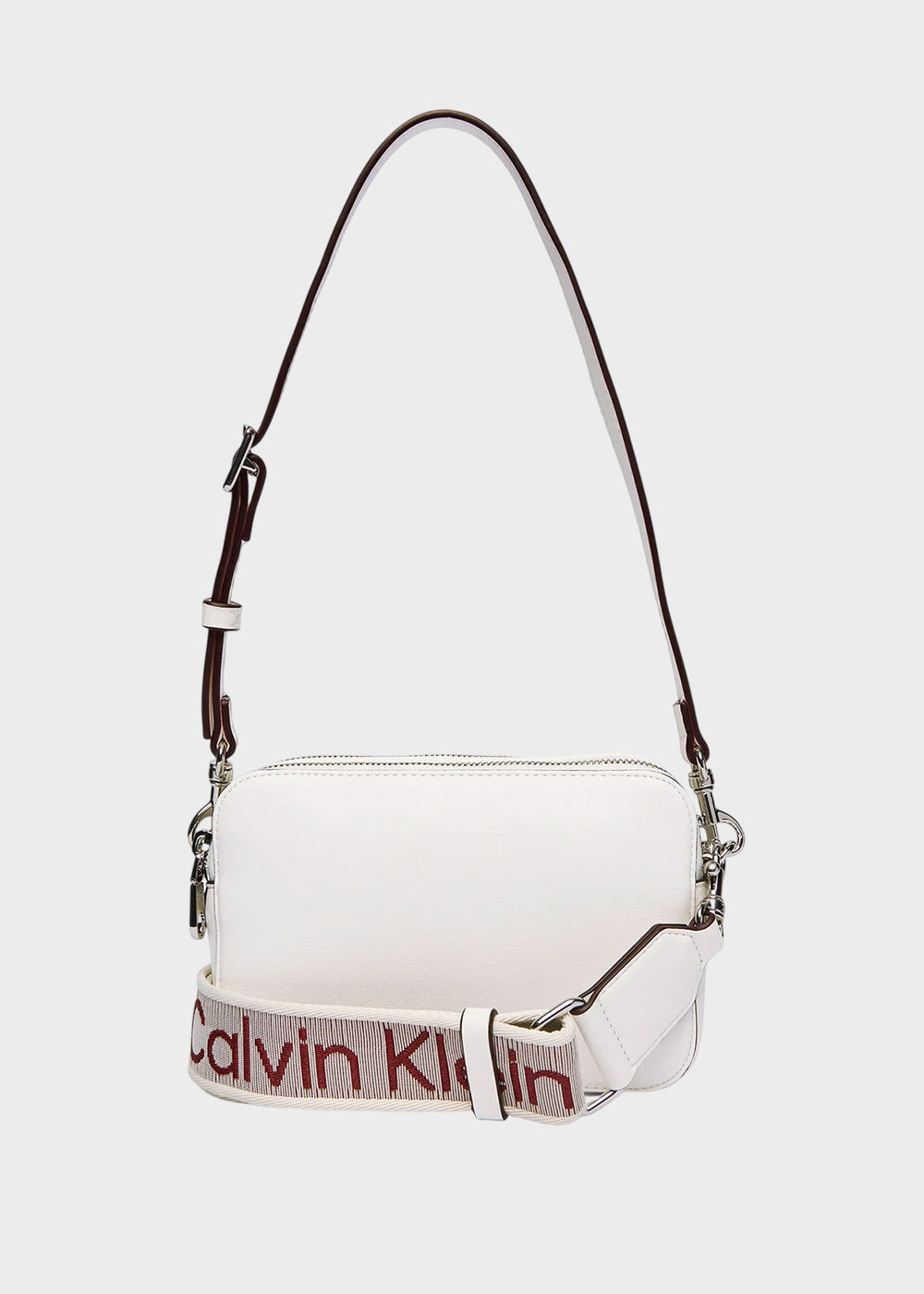 Borsa con tracolla in tessuto con doppia zip, piccola-3