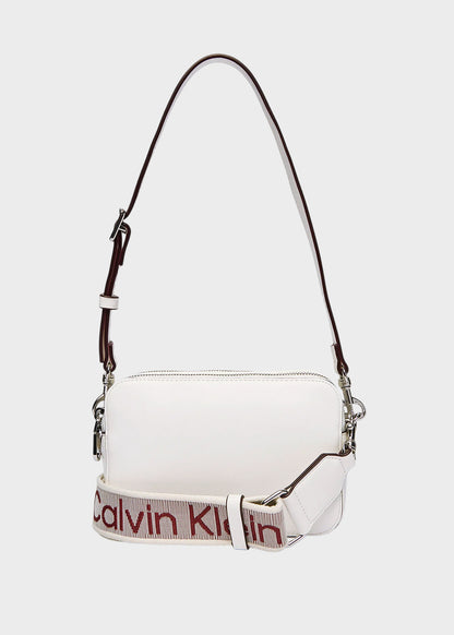 Borsa con tracolla in tessuto con doppia zip, piccola