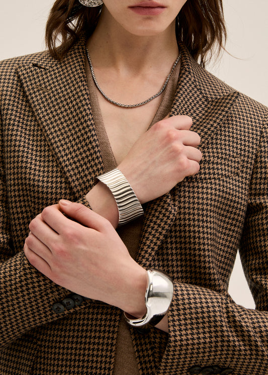 Bracciale Iris rigido rigato in acciaio inossidabile