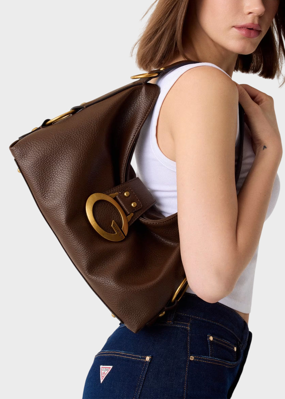Borsa a spalla Camden con logo metallico-2