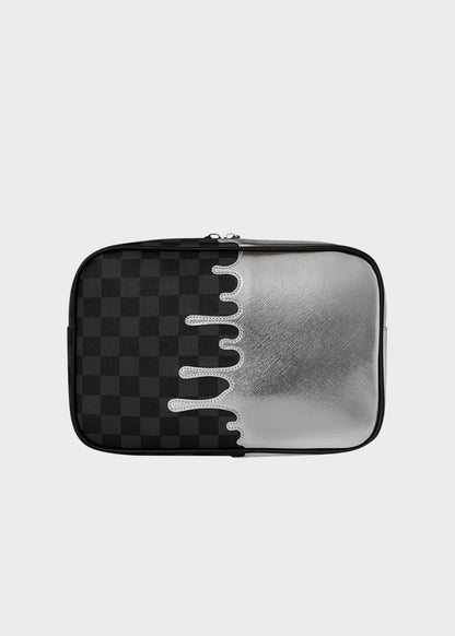 Pochette grande Side Drip Check con manico da polso