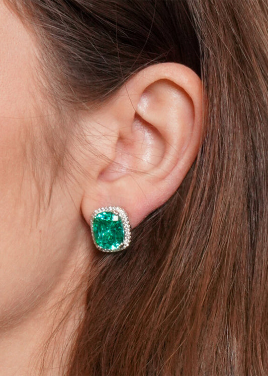 Orecchini in Metallo color argento con zirconi