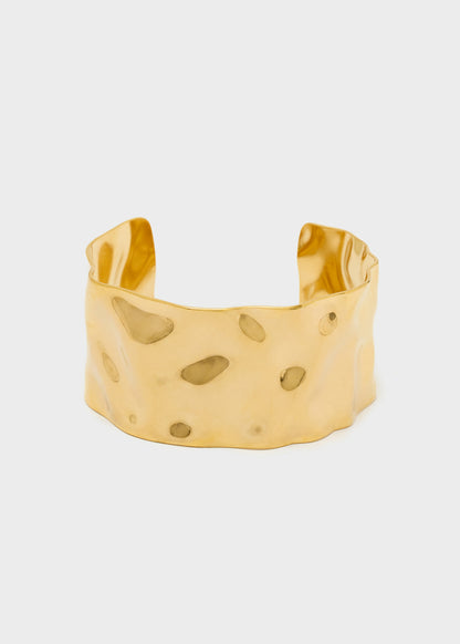 Bracciale martellato aperto in acciaio