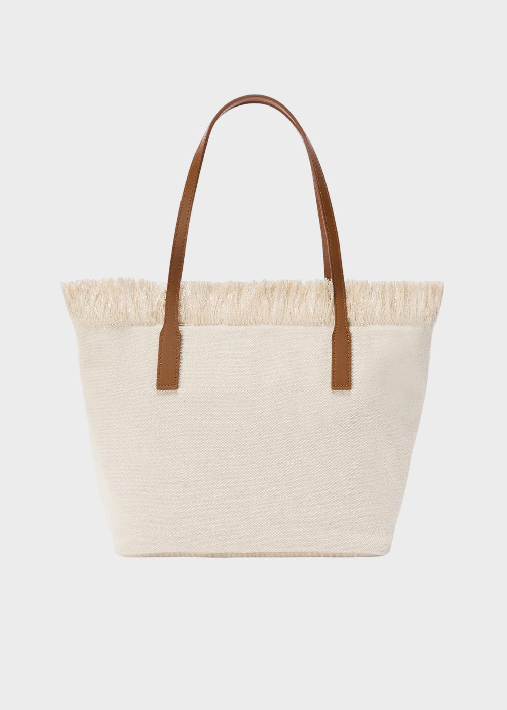 Borsa shopper City media in tessuto con frange