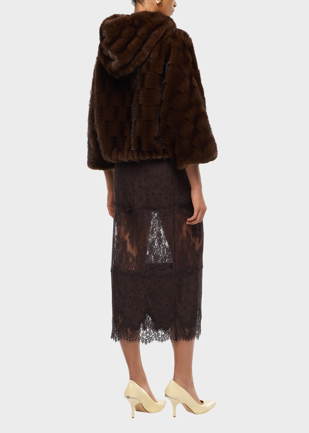 Giacca blouson effetto pelliccia con cappuccio-5