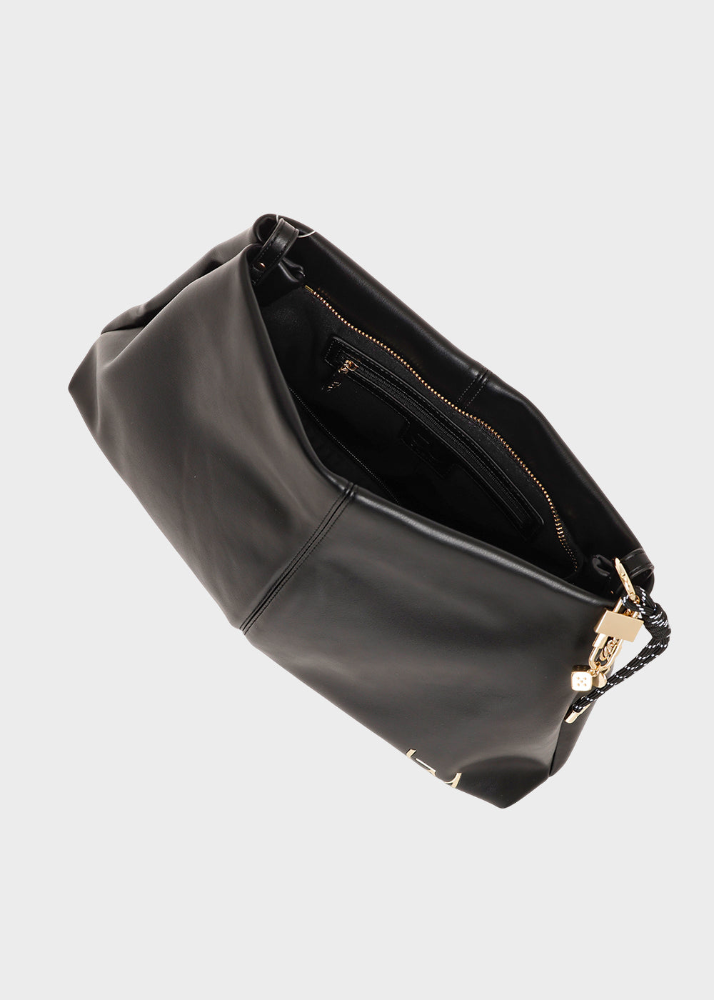 Borsa a spalla morbida Bay con charm-3