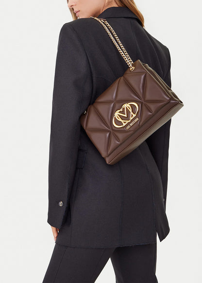 Borsa da spalla con logo frontale