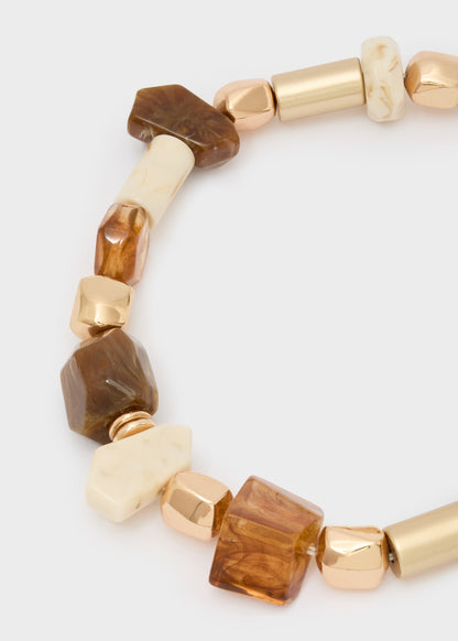 Collana Carmela in resina mix marrone e beige
