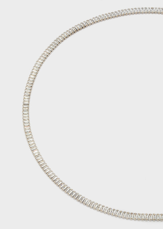 Baguette tennis necklace