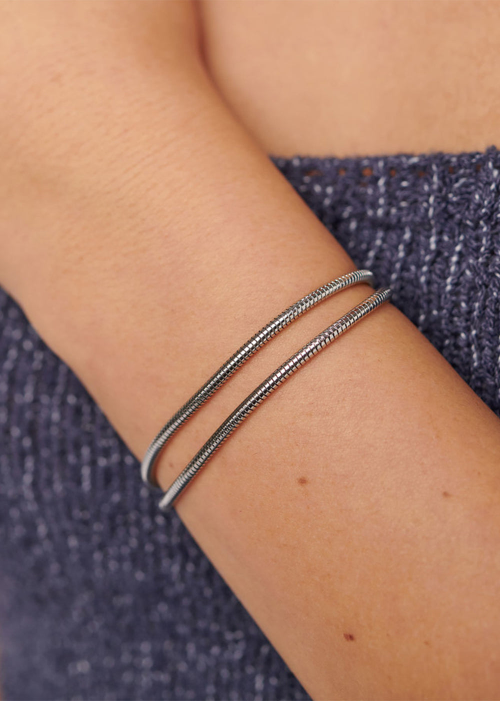 Bracciale doppiofilo Chunky in acciaio