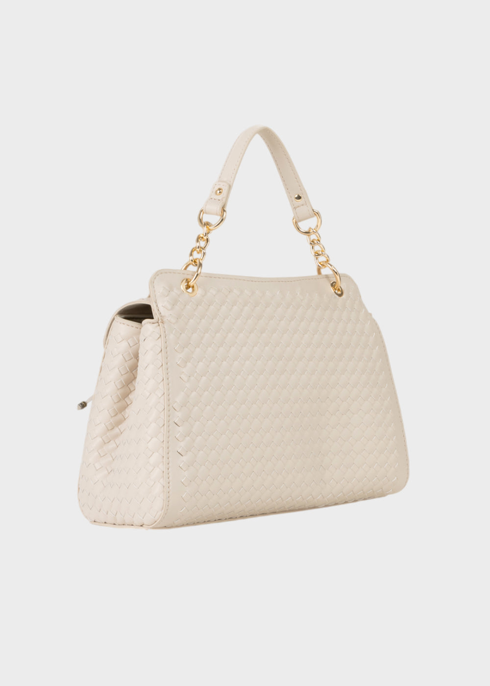 Borsa a mano Gea con tracolla e pattina effetto intreccio-3