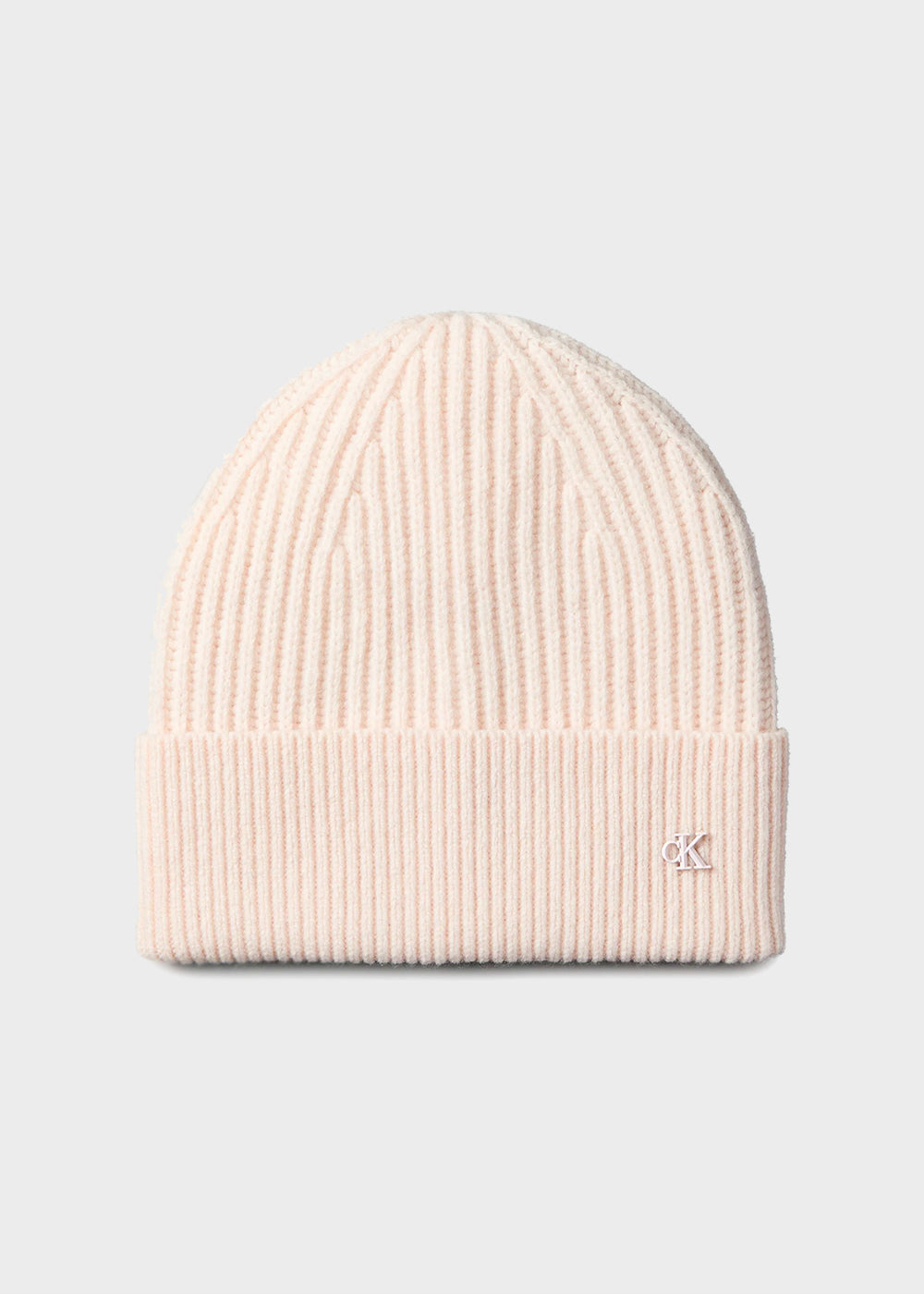 Berretto con logo in misto lana rosa