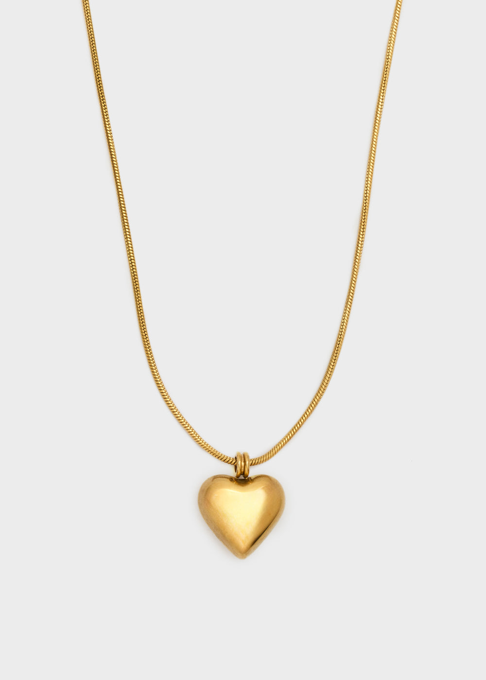 Stainless steel curved heart element necklace-3