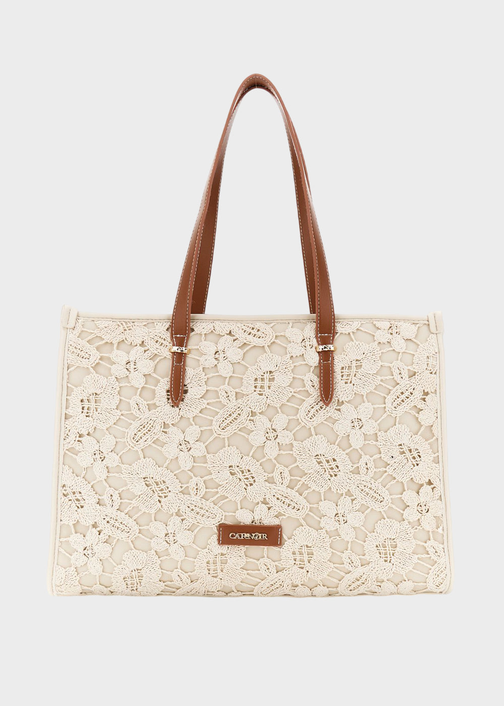 Borsa da spalla con decorazioni in tessuto