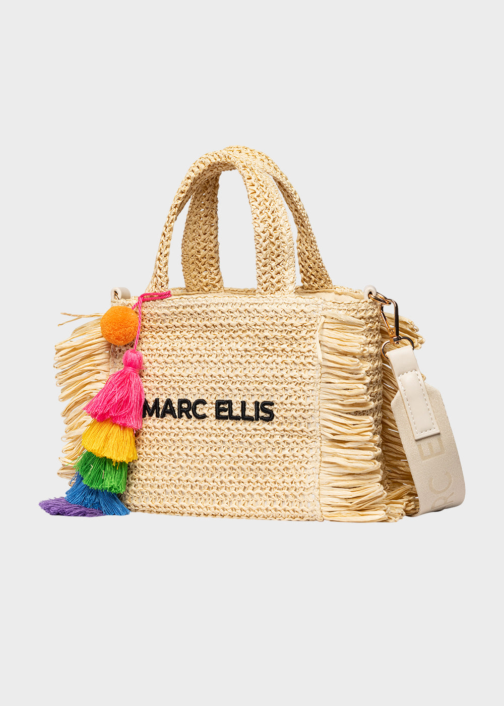 Borsa da Mare piccola Buby S.Claire S in effetto rafia, con tracolla