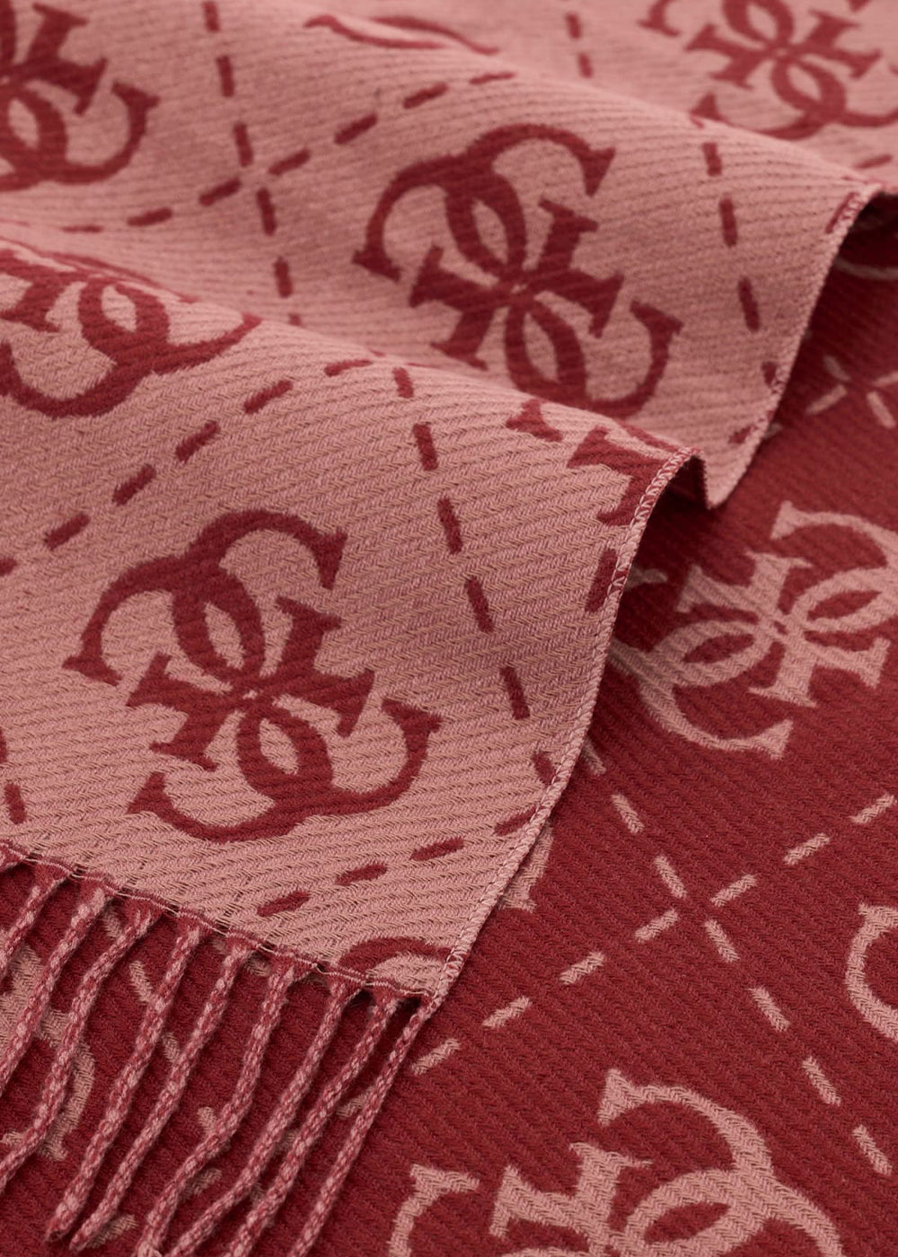 Sciarpa con logo all over e frange (70 x 190 cm)
