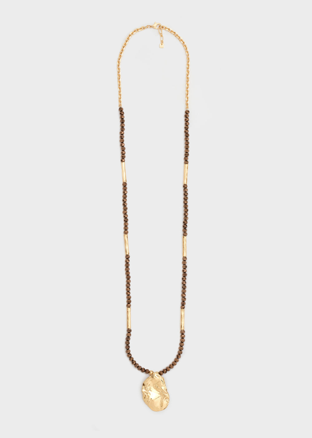 Alma Long Necklace with Bronze Beads