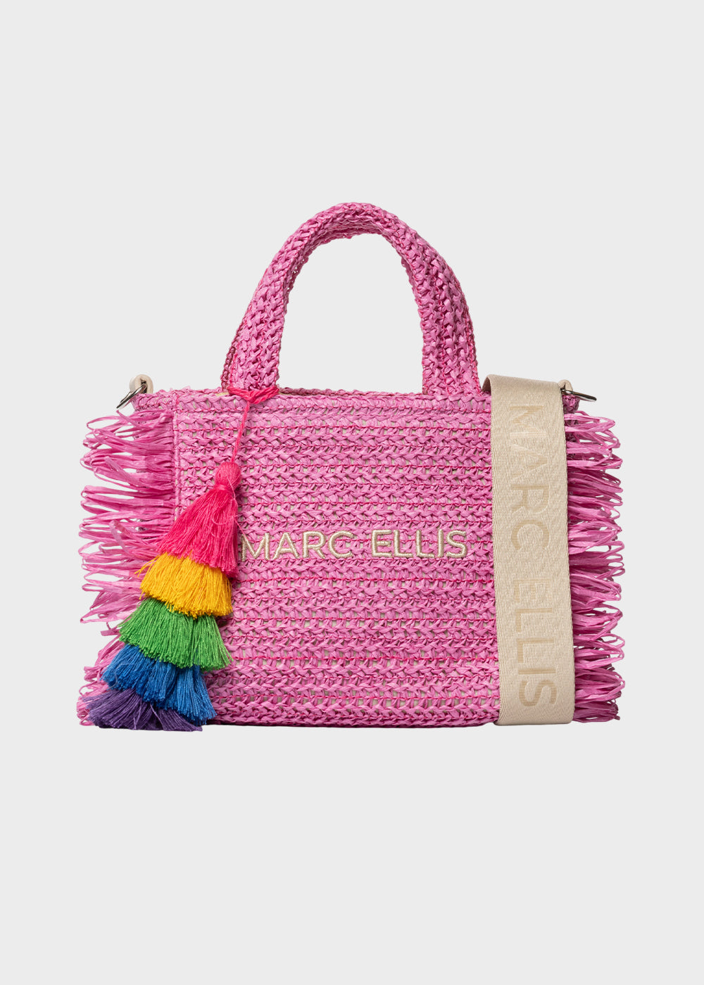 Borsa da Mare piccola Buby S.Claire S in effetto rafia, con tracolla