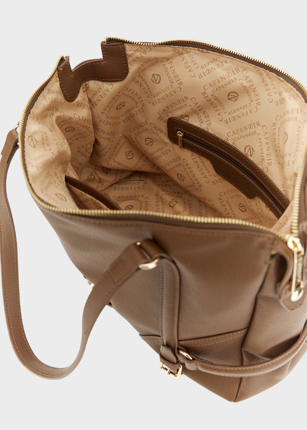 Borsa da spalla con tracolla e logo metallico-4
