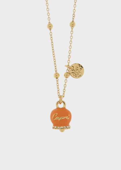 Collana color oro con Campanella Portafortuna Capri Arancione