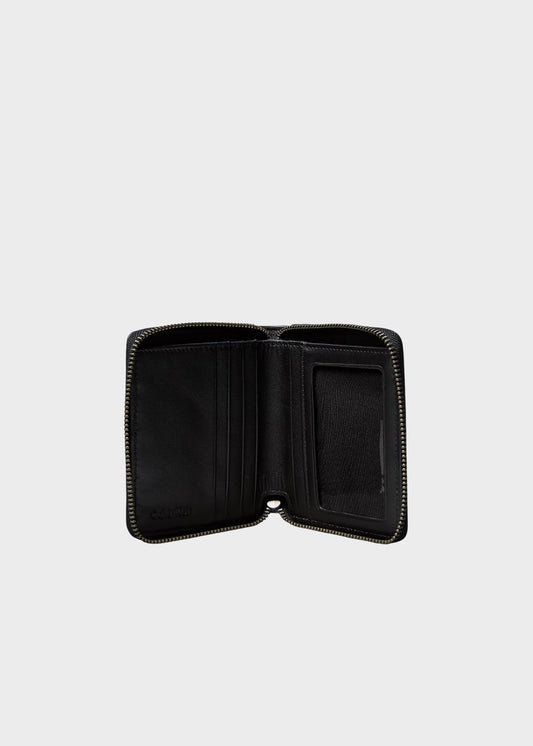 Portafoglio con zip e logo