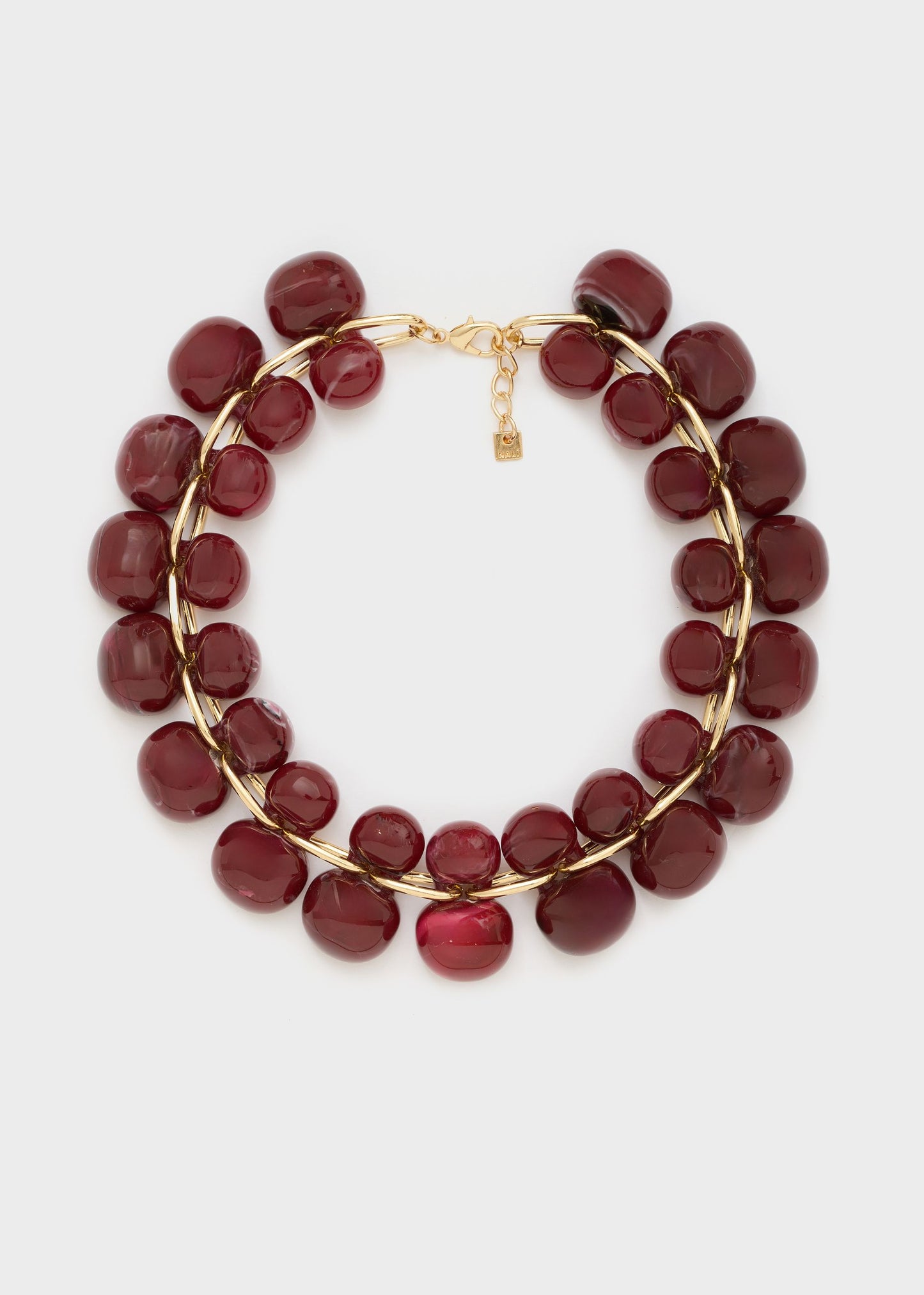 Collana a grappolo in resina bordeaux