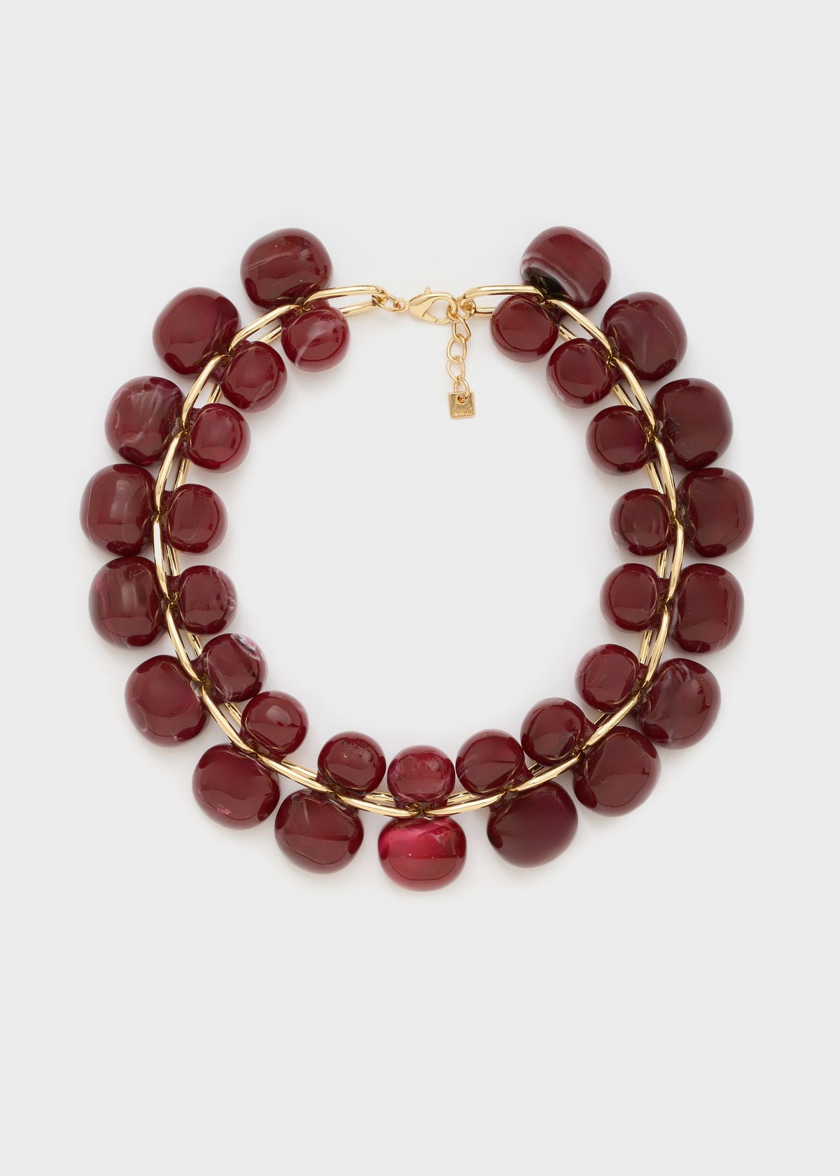 Collana a grappolo in resina bordeaux