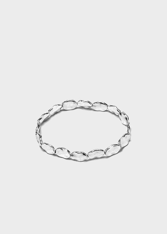 Elastic Bracelet Ovals Fine Hammered