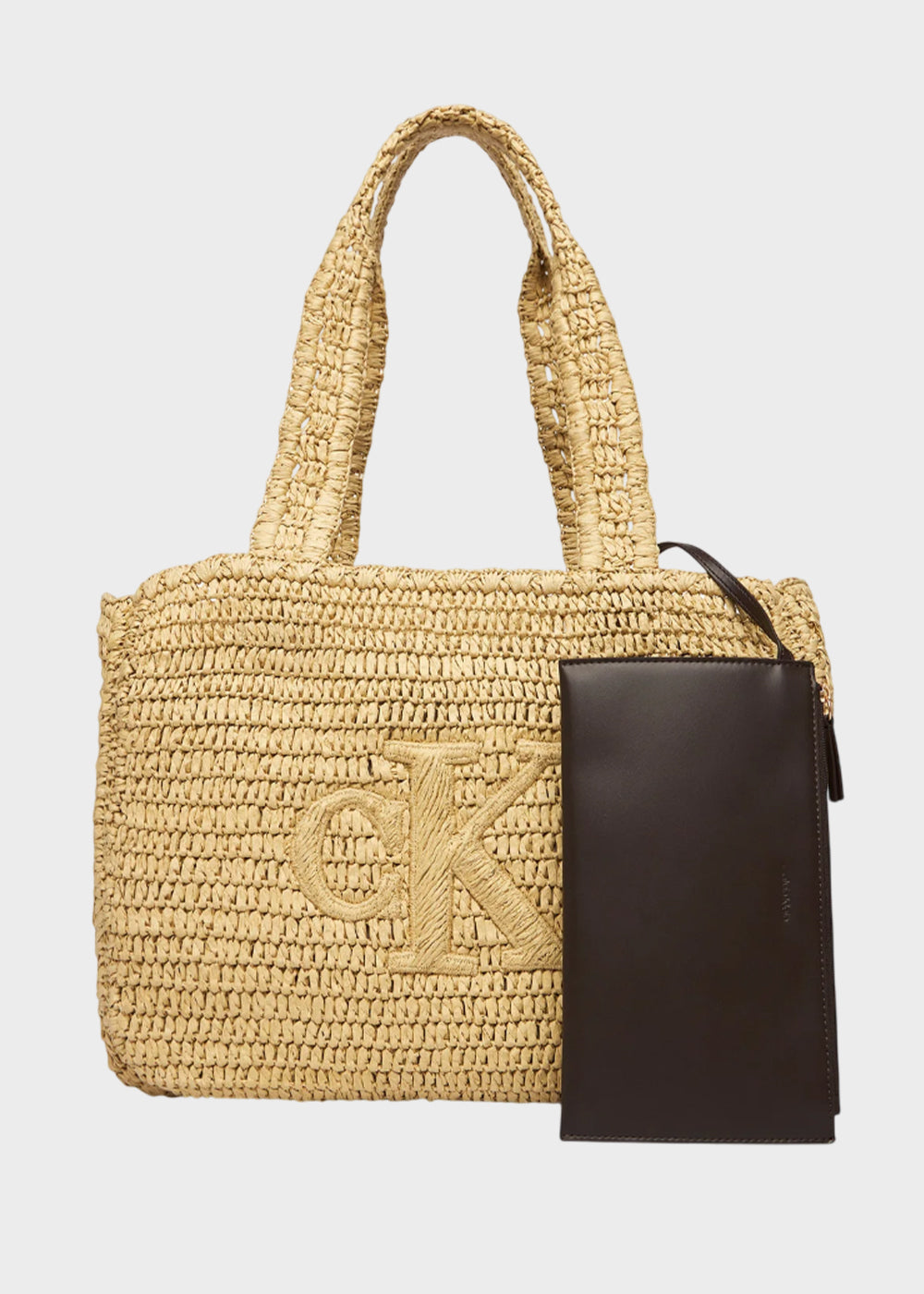 Borsa tote in Raffia con logo