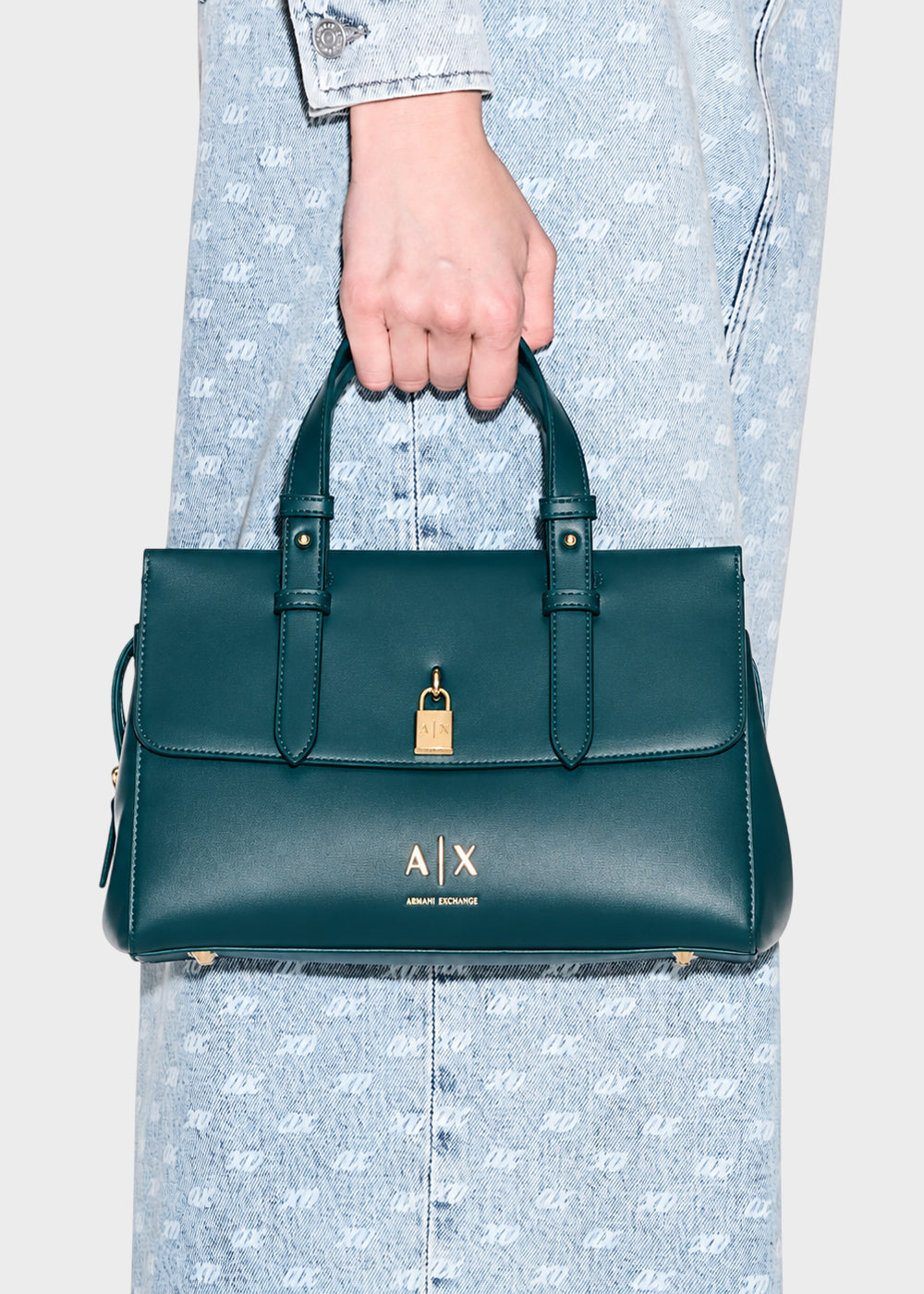 Borsa a mano Taylor Tote M con lucchetto decorativo e tracolla-3