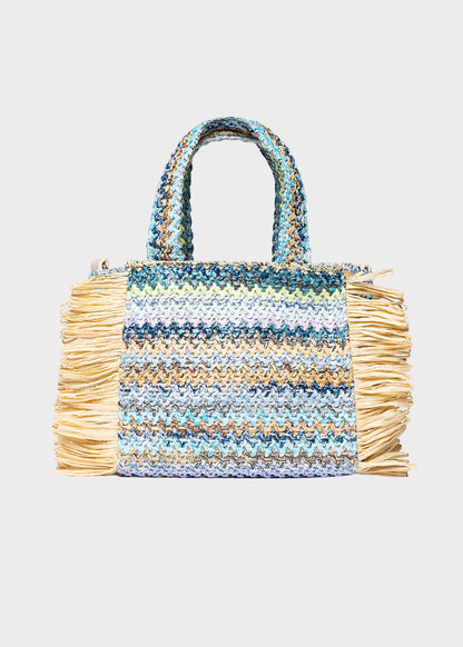 Borsa da Mare piccola Buby S.Claire S in effetto rafia, con tracolla