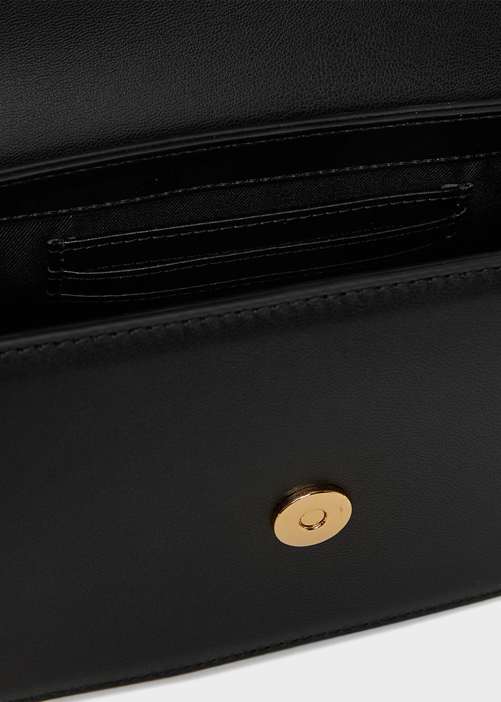 Handbag with shoulder strap and logo, in leather