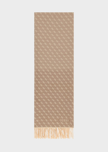 Sciarpa con logo all over e frange (60 x 190 cm)