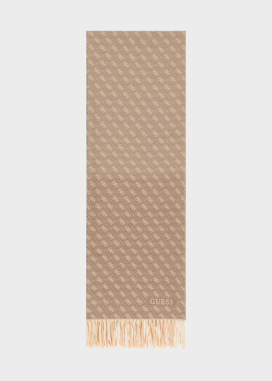 Sciarpa con logo all over e frange (60 x 190 cm)