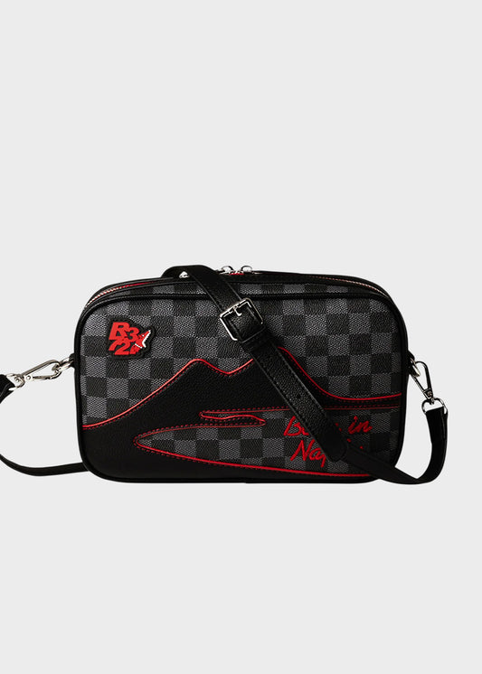 Borsello a tracolla Vesuvius con trama a scacchi, "Limited Edition"
